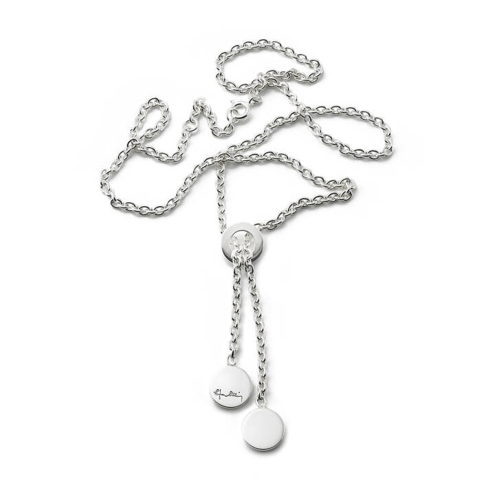 Twin Dots Necklace Silver ryhmässä Kaulakorut / Hopeiset kaulakorut @ SCANDINAVIAN JEWELRY DESIGN (10-100-00482)