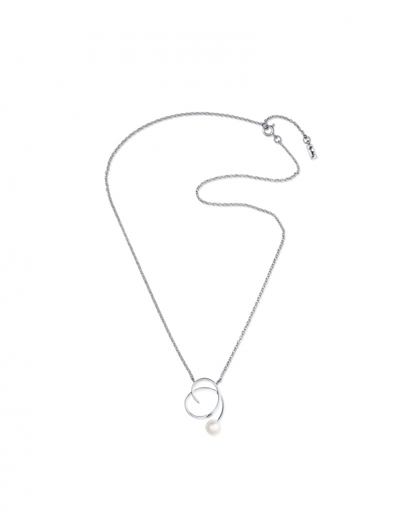 Little Curly Pearly Halsband Silver 42-45 cm ryhmässä Kaulakorut / Hopeiset kaulakorut @ SCANDINAVIAN JEWELRY DESIGN (10-100-02096-4245)