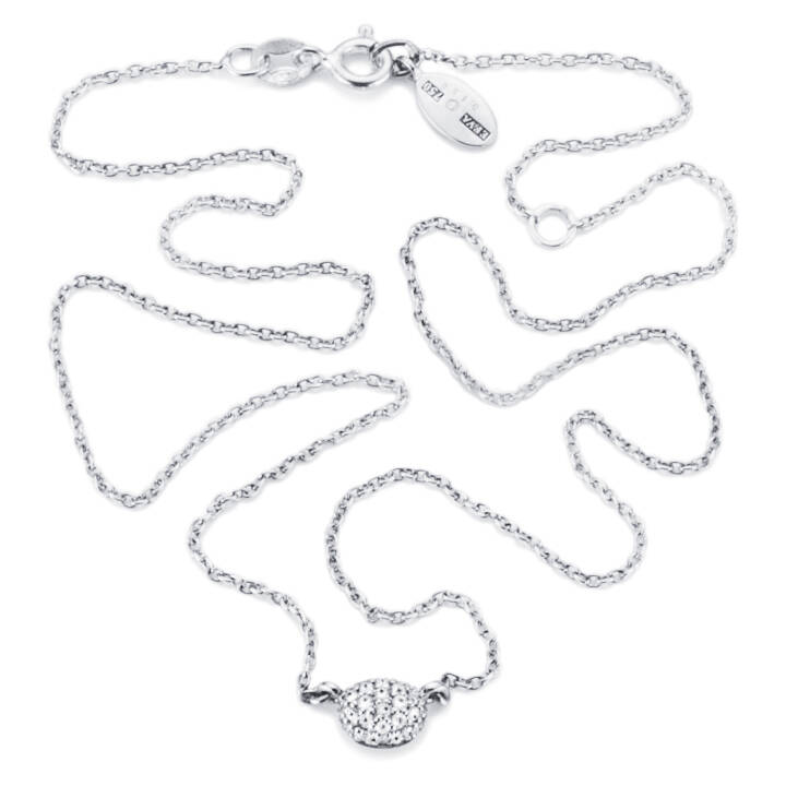 Love Bead - Diamonds Kaulakorut Valkokulta 38-42 cm ryhmässä Kaulakorut / Timanttikaulakorut @ SCANDINAVIAN JEWELRY DESIGN (10-102-00453-3842)