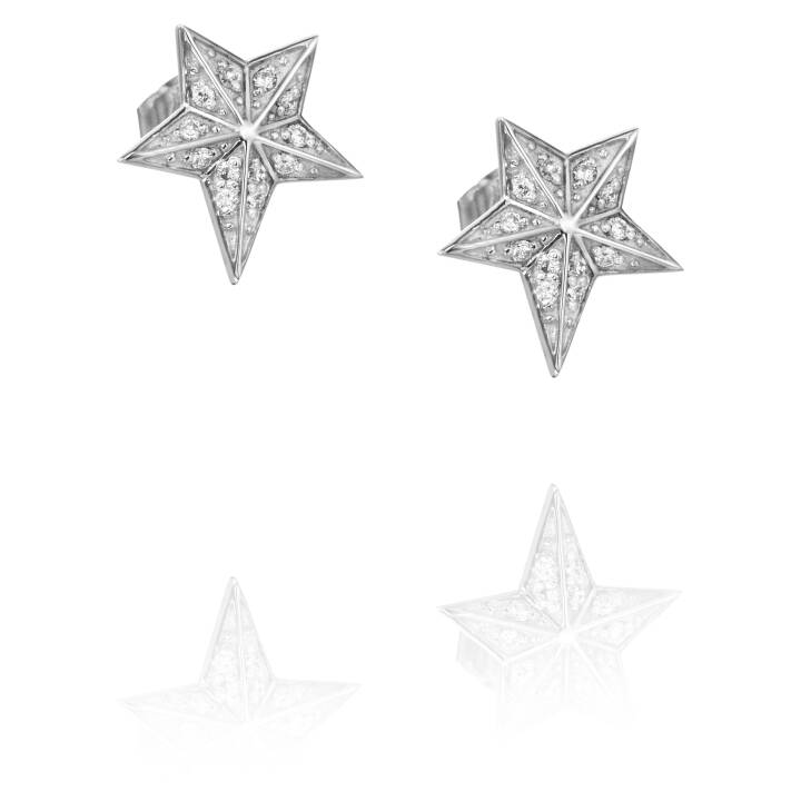 Catch A Falling Star & Stars Korvakoru Valkokulta ryhmässä Korvakorut / Timanttikorvakorut @ SCANDINAVIAN JEWELRY DESIGN (12-102-01406-0000)