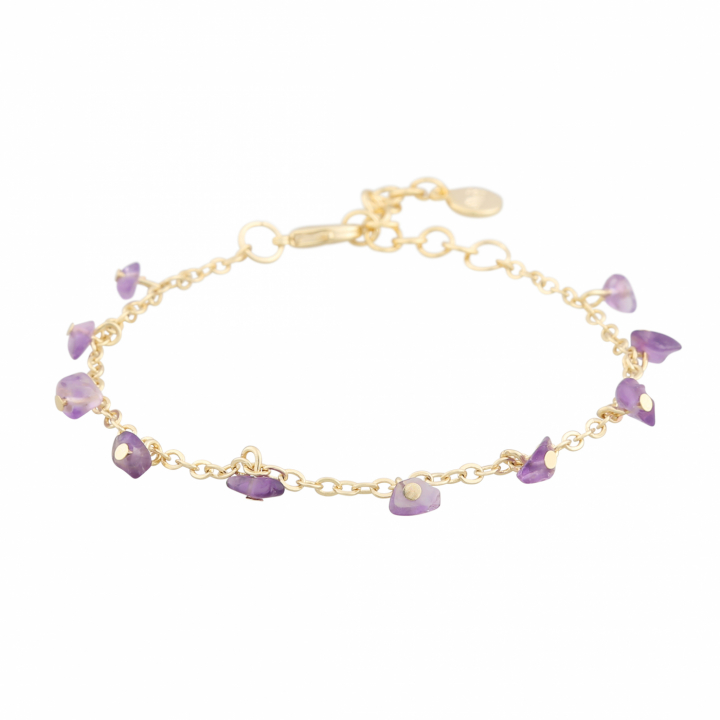 Capri stone charm brace gold purple ryhmässä Rannekorut / Kultaiset rannekorut @ SCANDINAVIAN JEWELRY DESIGN (1274-3300-356-ONE)