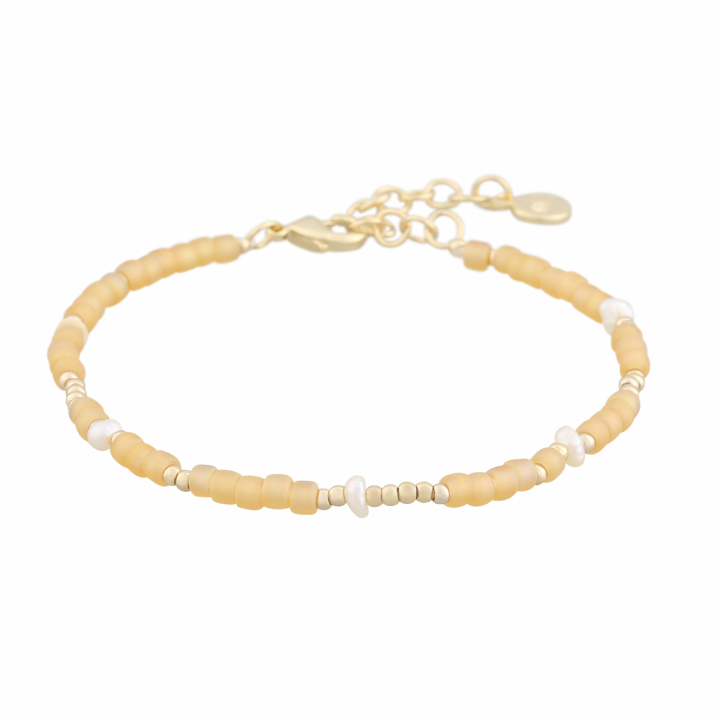 Capri pearl brace gold orange ryhmässä Rannekorut / Kultaiset rannekorut @ SCANDINAVIAN JEWELRY DESIGN (1274-3400-381-ONE)