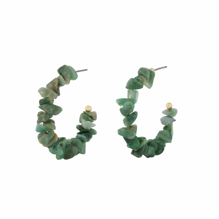 Capri oval ear gold green ryhmässä Korvakorut / Kultaiset korvakorut @ SCANDINAVIAN JEWELRY DESIGN (1274-6200-397-ONE)