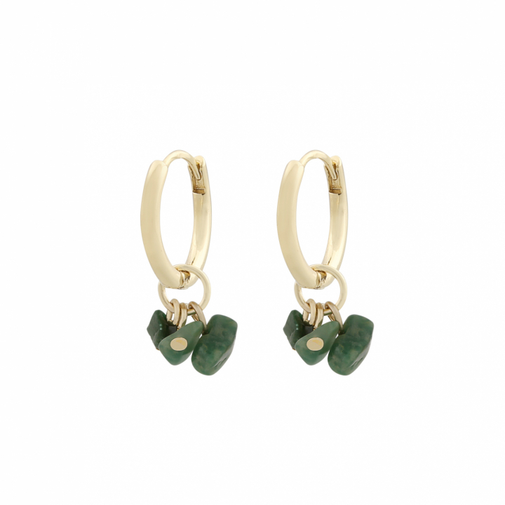 Capri ring pendant ear gold green ryhmässä Korvakorut / Kultaiset korvakorut @ SCANDINAVIAN JEWELRY DESIGN (1274-6300-397-ONE)