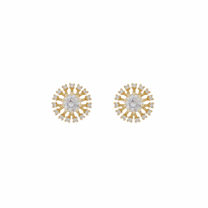 Wiz small ear Gold/clear-Onesize ryhmässä Korvakorut / Kultaiset korvakorut @ SCANDINAVIAN JEWELRY DESIGN (1284-6100-251-ONE)
