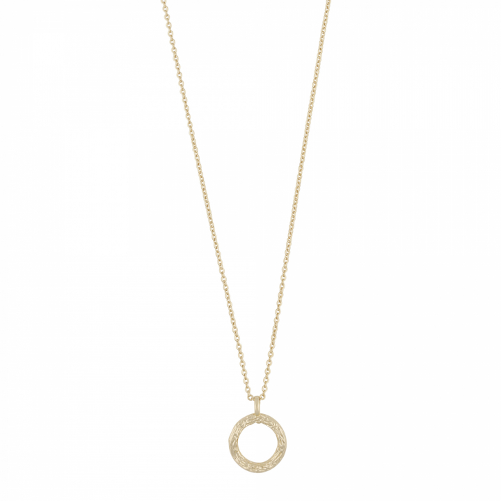 Oz round pendant neck 45 plain Gold-45 cm ryhmässä Kaulakorut / Kultaiset kaulakorut @ SCANDINAVIAN JEWELRY DESIGN (1286-0345-257-45)