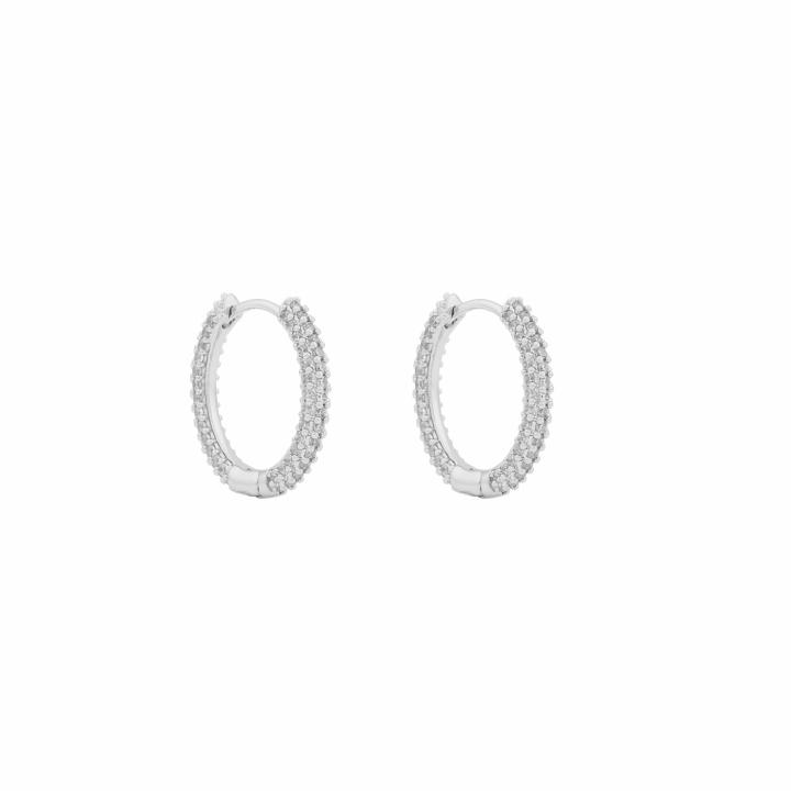 North ring ear 18mm Hopea/clear-Onesize ryhmässä Korvakorut / Hopeiset korvakorut @ SCANDINAVIAN JEWELRY DESIGN (1289-7100-012-ONE)