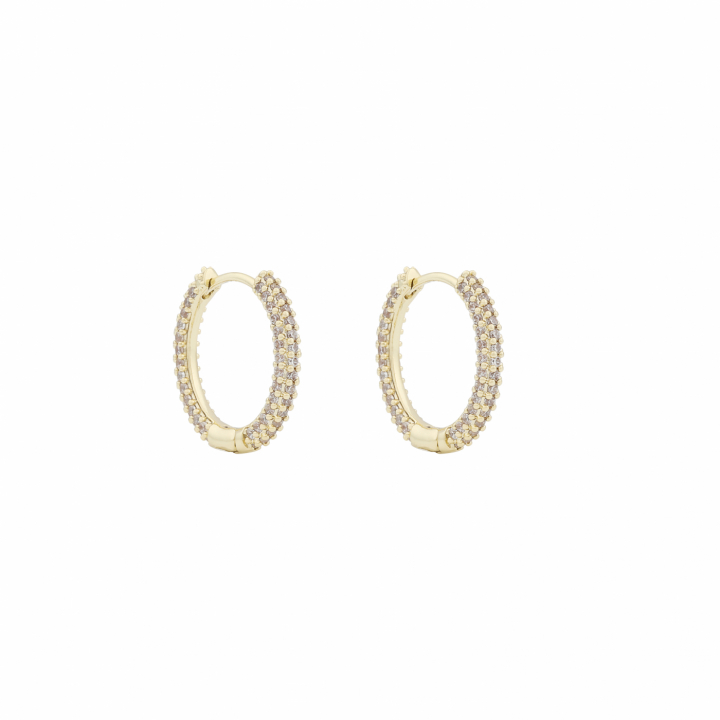 North ring ear 18mm Gold/clear-Onesize ryhmässä Korvakorut / Kultaiset korvakorut @ SCANDINAVIAN JEWELRY DESIGN (1289-7100-251-ONE)
