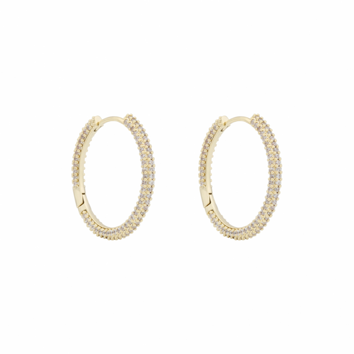North ring ear 25mm Gold/clear-Onesize ryhmässä Korvakorut / Kultaiset korvakorut @ SCANDINAVIAN JEWELRY DESIGN (1289-7200-251-ONE)