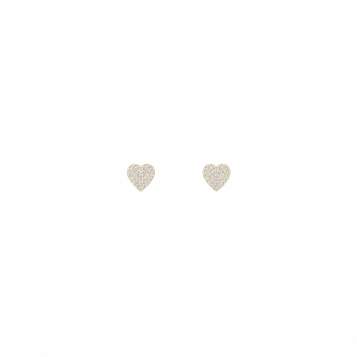 North mini heart ear Gold/clear-Onesize ryhmässä Korvakorut / Kultaiset korvakorut @ SCANDINAVIAN JEWELRY DESIGN (1289-7500-251-ONE)