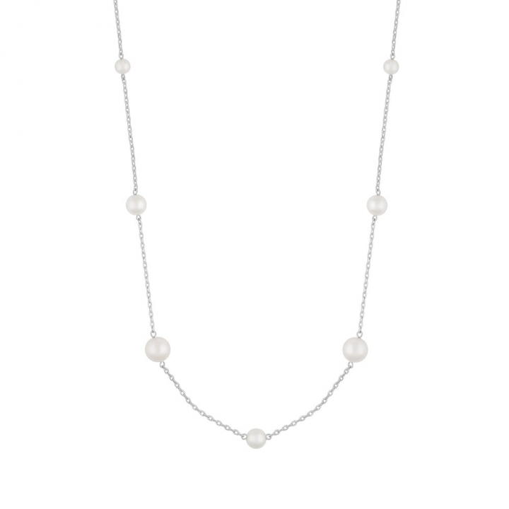 Lydia pearl chain neck 80 ryhmässä Kaulakorut / Hopeiset kaulakorut @ SCANDINAVIAN JEWELRY DESIGN (1292-0380-010-80)