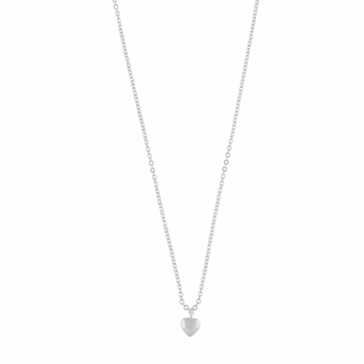 Brooklyn small heart pendant neck 42 Hopea ryhmässä Kaulakorut / Hopeiset kaulakorut @ SCANDINAVIAN JEWELRY DESIGN (1295-0542-256)
