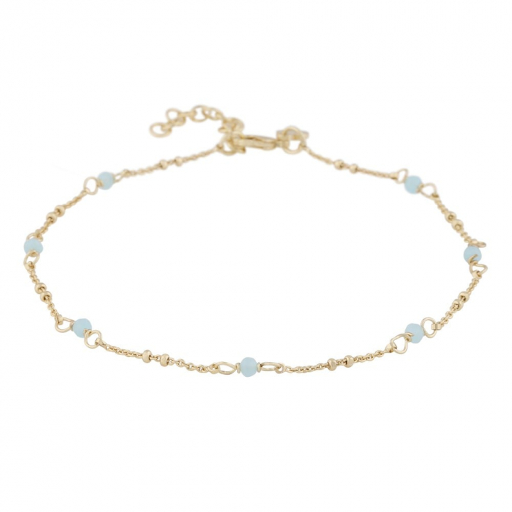 Harper chain anklet Gold light blue ryhmässä Asusteet / Anklet @ SCANDINAVIAN JEWELRY DESIGN (1314-9200-378)