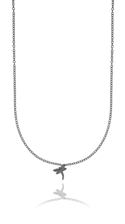Dragonfly Kaulakorut Black 40-45 cm ryhmässä Kaulakorut / Hopeiset kaulakorut @ SCANDINAVIAN JEWELRY DESIGN (1422140005)