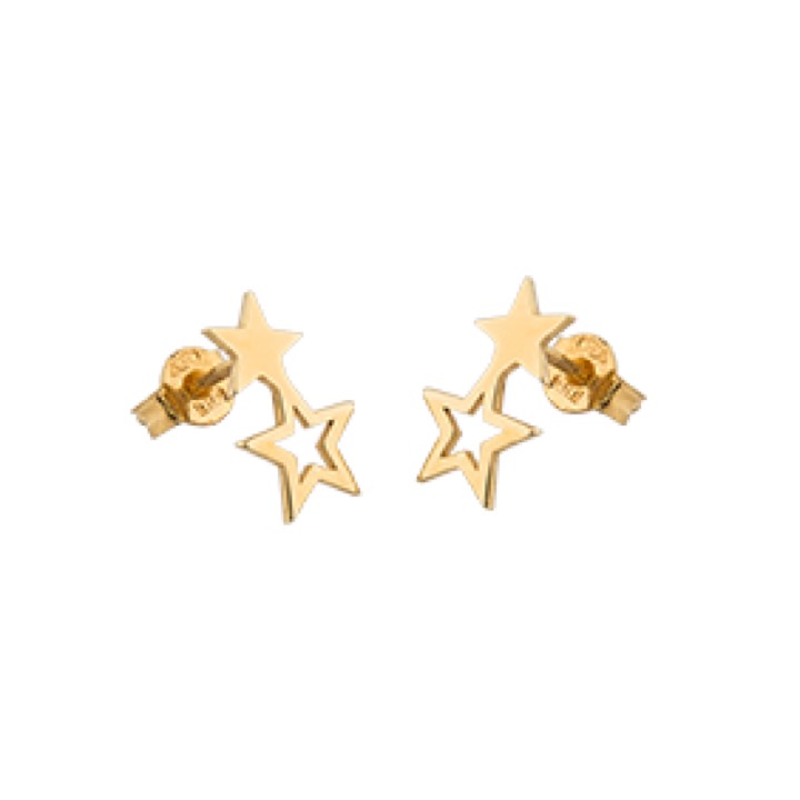 Double star Korvakoru Kulta ryhmässä Korvakorut / Kultaiset korvakorut @ SCANDINAVIAN JEWELRY DESIGN (1711421001)