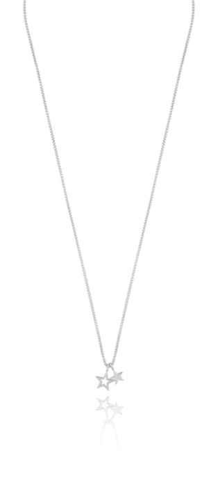 Double star pendant Kaulakorut Hopea 42-47 cm ryhmässä Kaulakorut / Hopeiset kaulakorut @ SCANDINAVIAN JEWELRY DESIGN (1712111001)