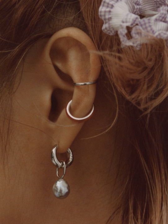 Twin Mini Ear Cuff Silver ryhmässä Korvakorut / Hopeiset korvakorut @ SCANDINAVIAN JEWELRY DESIGN (200113)