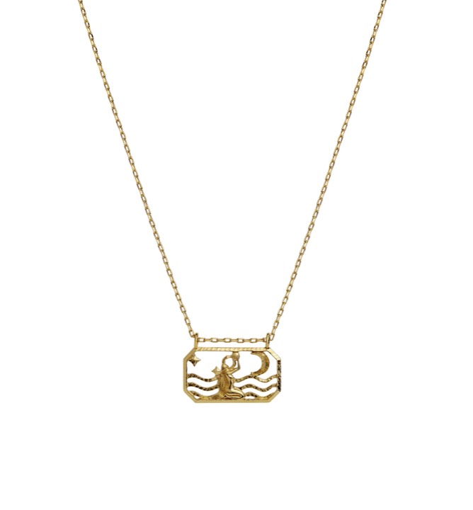 Zodiac vattumannen Kaulakorut (Kulta) 45 cm ryhmässä Kaulakorut / Kultaiset kaulakorut @ SCANDINAVIAN JEWELRY DESIGN (2584a)