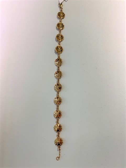 Uppland Rannekorut 10 blommor Kulta 18+1 cm ryhmässä Rannekorut / Kultaiset rannekorut @ SCANDINAVIAN JEWELRY DESIGN (820080180)