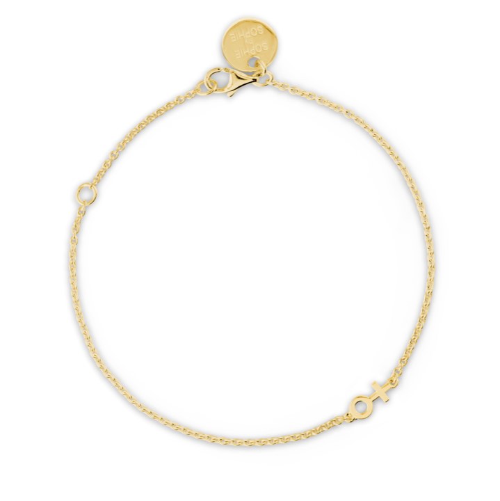 Woman symbol bracelet (Kulta) ryhmässä Rannekorut / Kultaiset rannekorut @ SCANDINAVIAN JEWELRY DESIGN (B2084GPS0-OS)