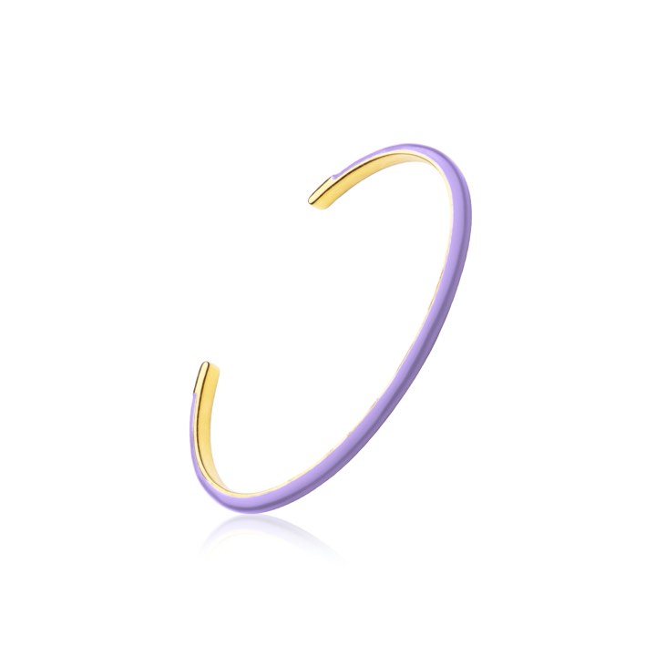 Enamel cuff purple (Kulta) ryhmässä Rannekorut / Rannerenkaat @ SCANDINAVIAN JEWELRY DESIGN (B2205GEPU-OS)