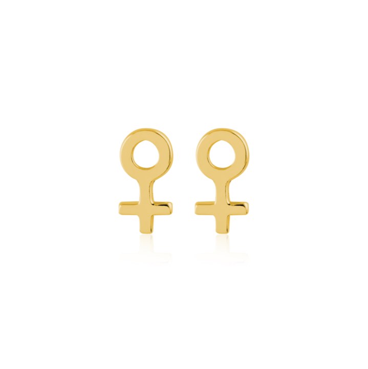 Woman Symbol Studs Korvakoru (Kulta) ryhmässä Korvakorut / Kultaiset korvakorut @ SCANDINAVIAN JEWELRY DESIGN (E2084GPS0-OS)