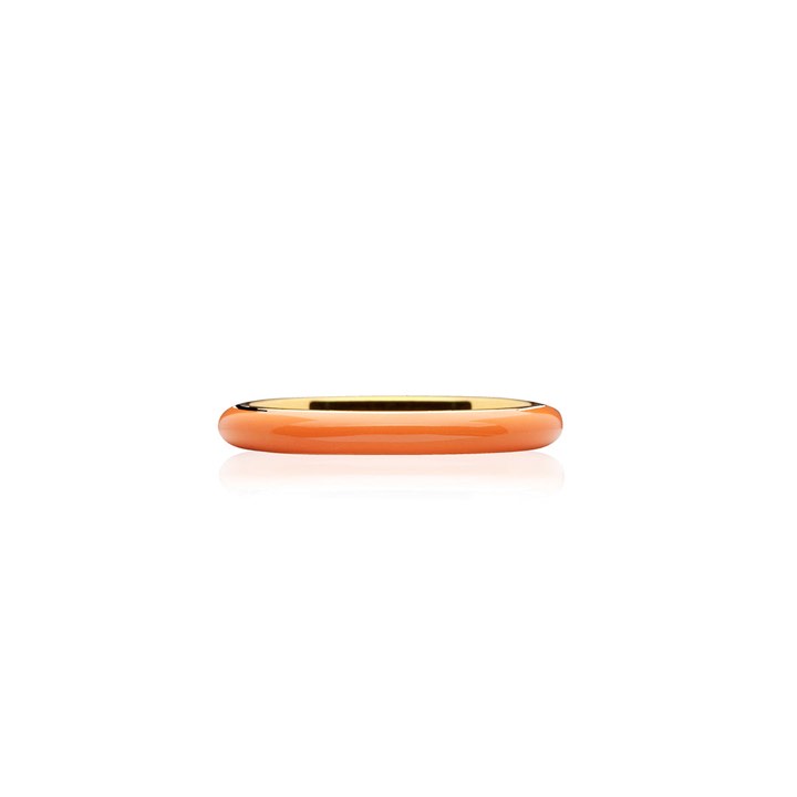 Enamel thin Sormus orange (Kulta) ryhmässä Sormukset / Kultasormukset @ SCANDINAVIAN JEWELRY DESIGN (R2140GPEO)
