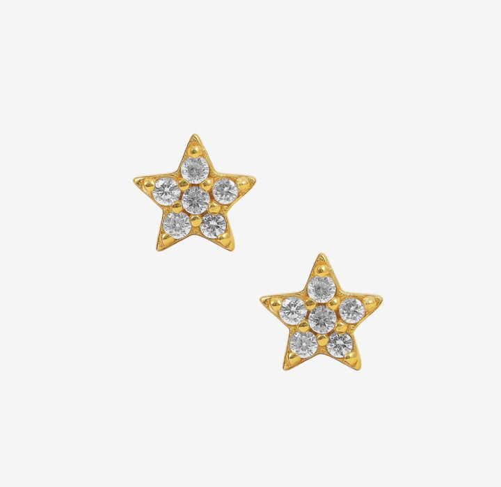 White Star Earstud Kulta ryhmässä Korvakorut / Kultaiset korvakorut @ SCANDINAVIAN JEWELRY DESIGN (S05048-G-W)