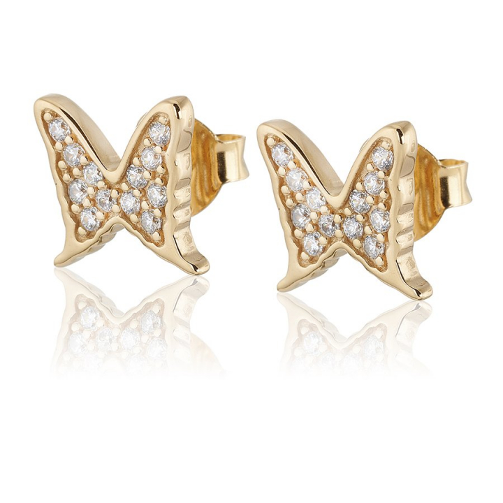 Petite papillion sparkling Earrings Gold ryhmässä Korvakorut / Kultaiset korvakorut @ SCANDINAVIAN JEWELRY DESIGN (gp127)