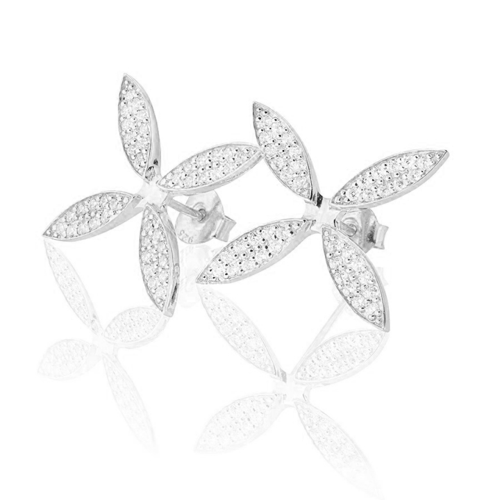Sparkling ellipse  Earrings Silver ryhmässä Korvakorut / Hopeiset korvakorut @ SCANDINAVIAN JEWELRY DESIGN (s202CG)