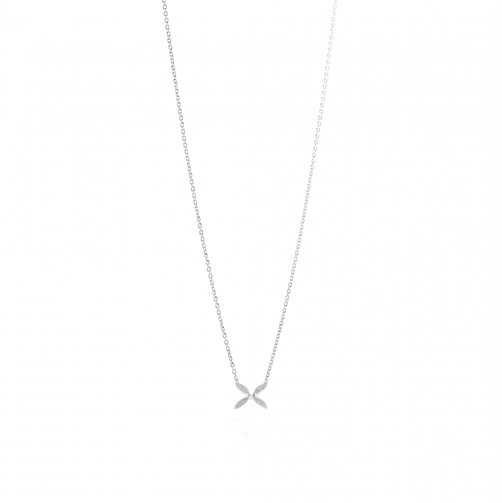 Sparkling ellipse mini Necklace Silver ryhmässä Kaulakorut / Hopeiset kaulakorut @ SCANDINAVIAN JEWELRY DESIGN (s206)