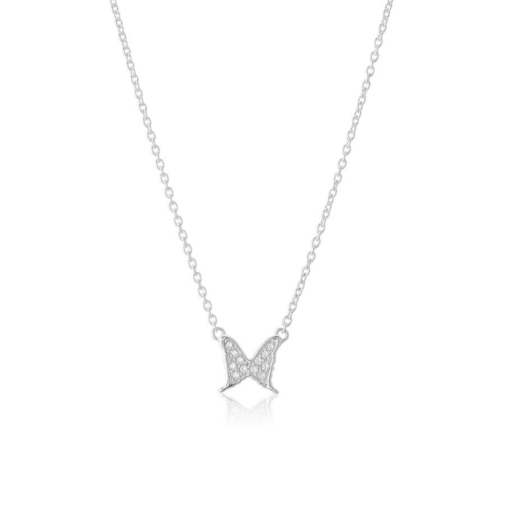Petite papillion sparkling Necklace Silver ryhmässä Kaulakorut / Hopeiset kaulakorut @ SCANDINAVIAN JEWELRY DESIGN (s316CG)