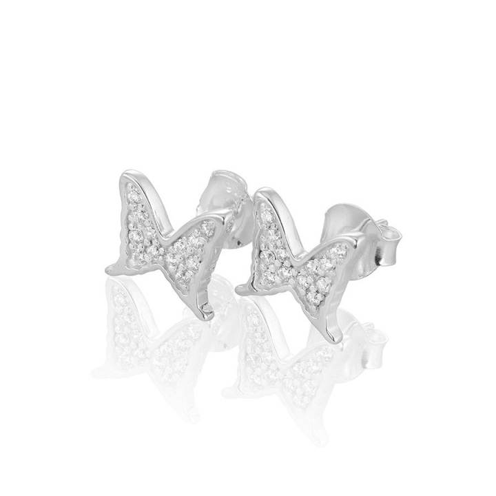 Petite papillion sparkling Earrings Silver ryhmässä Korvakorut / Hopeiset korvakorut @ SCANDINAVIAN JEWELRY DESIGN (s319)