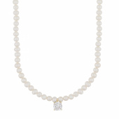 Saga pearl neck 45 Gold/clear-45 cm